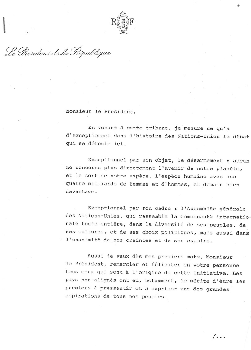Le #25mai 1978, pour la 1ere fois depuis la création des Nations Unies, un président de la République française s’exprime devant son Assemblée générale. Dans son discours le président Giscard d’Estaing fait le constat de l’état de surarmement du monde. @Fondation_VGE