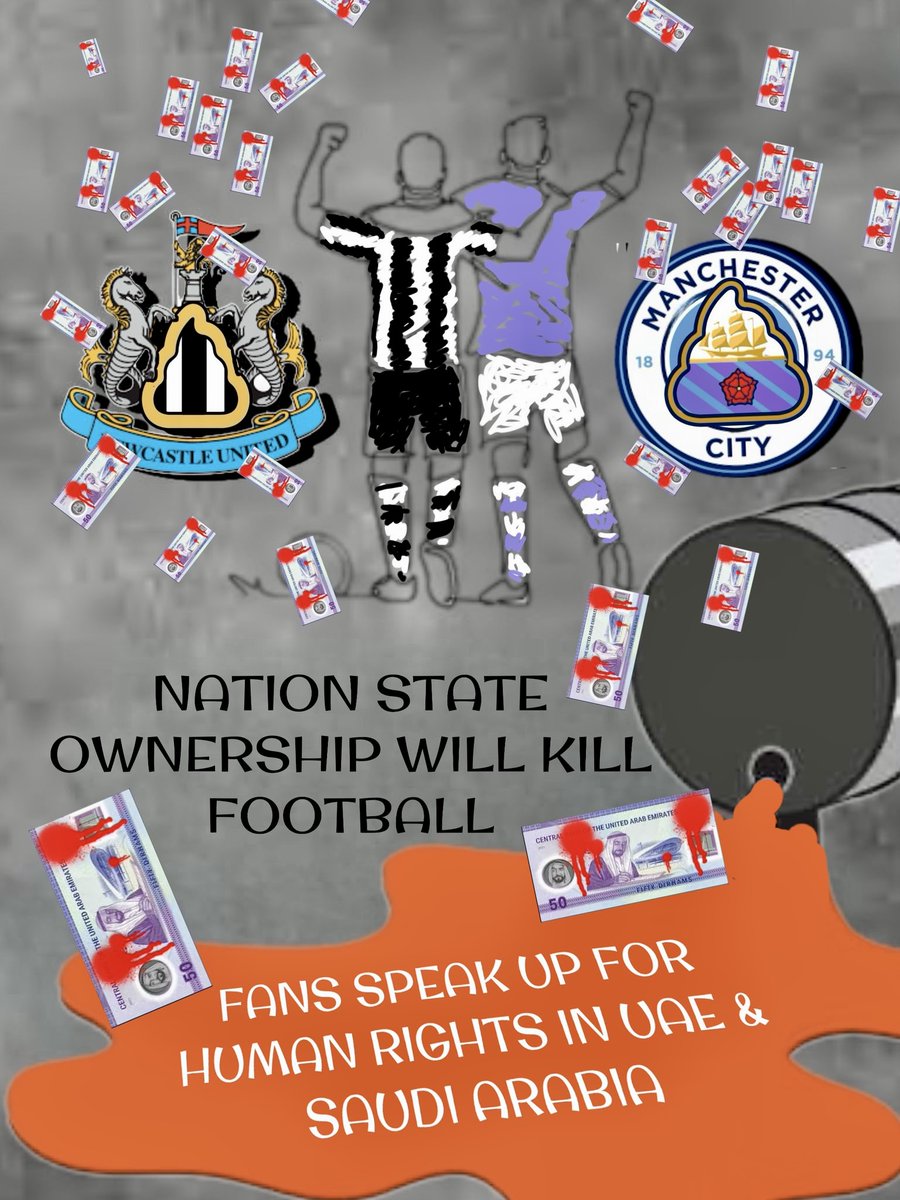 ⚽️ Fans & human rights groups need to unite to pressurise an incoming government to ban nation states from owning our football clubs. The human rights abusing regimes which own @ManCity & @NUFC are neither fit or proper. @fairsqprojects @ALQST_En @ESOHumanRightsE