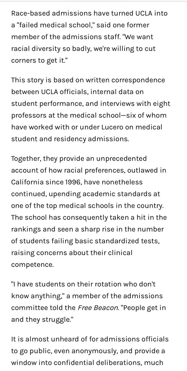 Affirmative action at UCLA medical school is so bad that professors and people on the admissions committee are leaking to the Washington Free Beacon about how incompetent their students are.