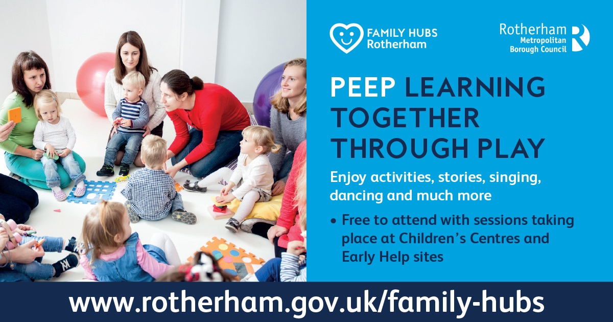 The Peep Learning Together programme helps parents, carers and practitioners make the most of the learning opportunities in everyday life, supporting their babies' and young children's learning through play. Find out more ⬇ rotherham.gov.uk/.../peeps-earl…...