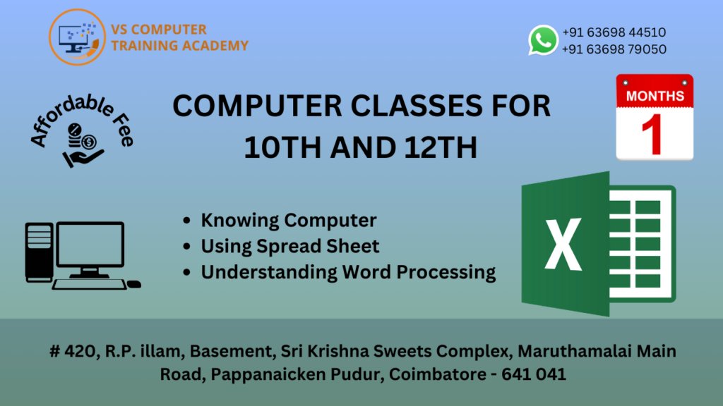 VScomputertring's tweet image. #vstraning
#vstraning&amp;amp;certification
#computerclassesfor10thand12th
#knowingcomputer
#usingspreadsheet
#understandingwordprocessing
#besttraningcenter
#besttraningcenterincoimbatore
#computertraningforschoolstudents
#pnpudur
#cbe
#coimbatore