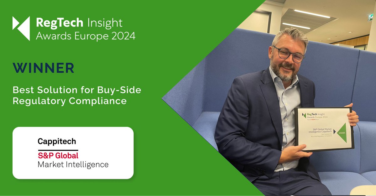 We're pleased to present the 2024 RegTech Insight Award Europe for Best Solution for Buy-Side Regulatory Compliance to @cappitech! Congratulations!

Winners' Report: a-teaminsight.com/awards/regtech…

#RTIawards #regtech #buyside #regulatorycompliance