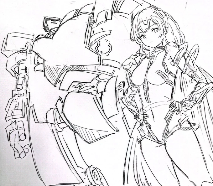 ニューアーハン描いてたけどこの角度ムズすぎてやめた。 