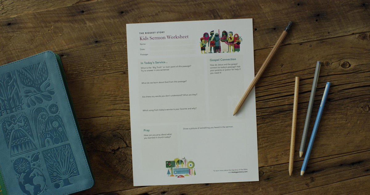 Help your kids engage with the preached word this summer! Use the 'Kids Sermon Worksheet' from The Biggest Story Curriculum. This worksheet is free and downloadable through the link below. uploads.crossway.org/excerpt/sermon…