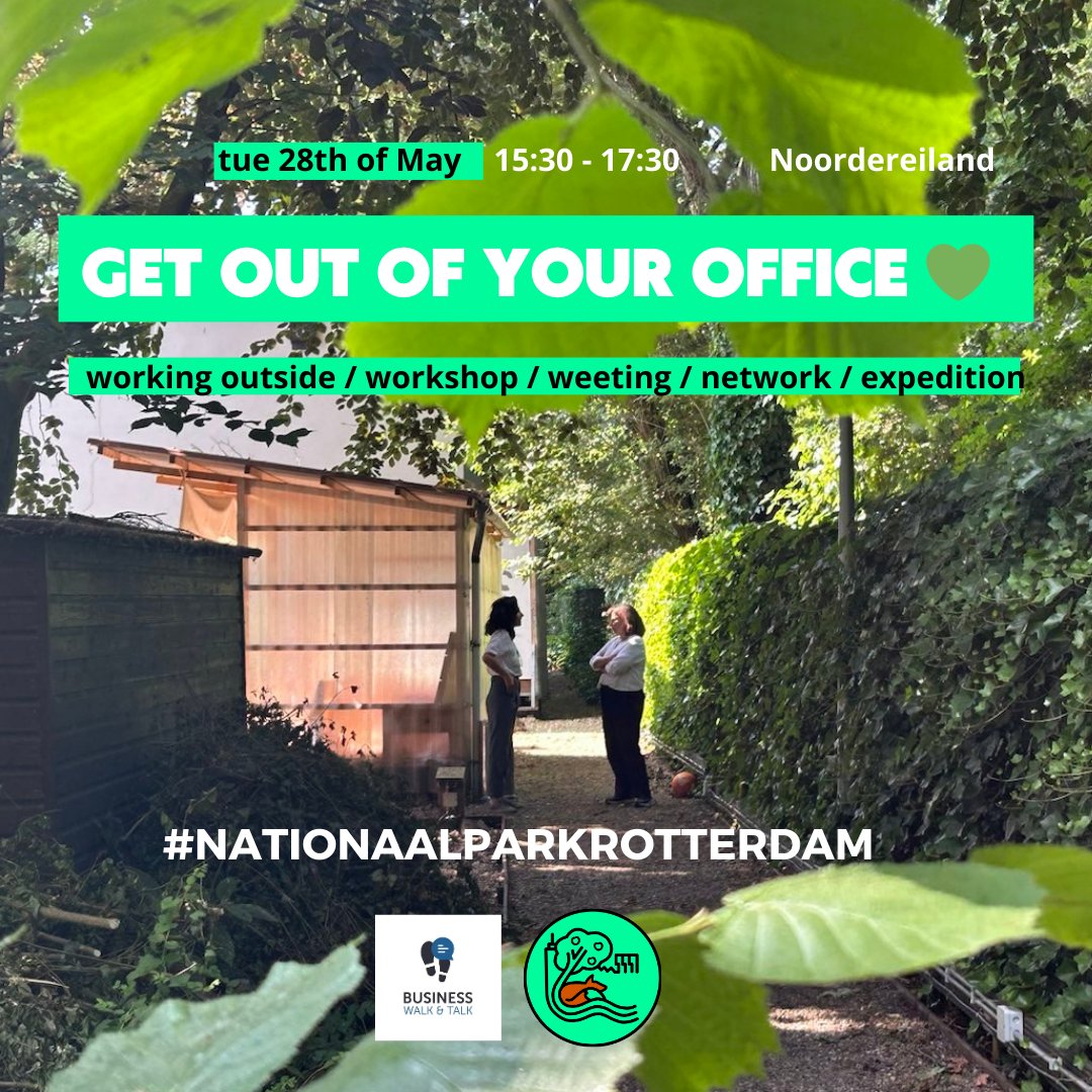 Soon we will be taking a walk through #nationaalparkrotterdam while ranger and outside-working-coach Ellen van Bodegom will give us a workshop -&gt; ‘walkshop’ about how to pleasantly work and have meetings outside. #rotterdamseparkenmaand
​Sign up -&gt; rotterdamseparken.nl/site/event/nat…
