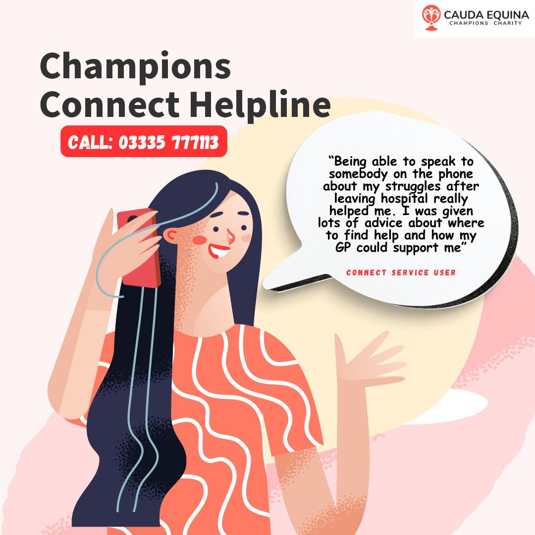 Champions Connect Helpline

👉championscharity.org.uk/our-services/c…

#caudaequinasyndrome #championscharity #caudaequinaawareness #redflagsofces
#cessupportgroup #bladderandbowels #sciatica #saddlenumbness #pinsandneedles
#cesbuddies #ceshelpline