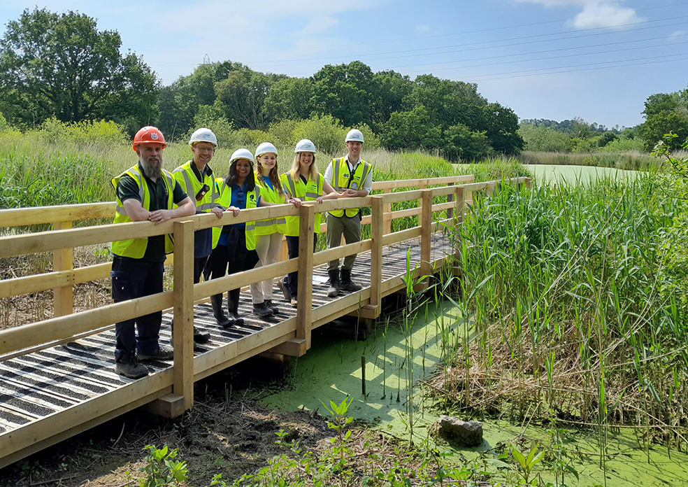 GreenspacePegs's tweet photo. The Natural Resources Team @SouthWestWater have a new boardwalk made from
locally grown timber to help them tackle #INNS Himalayan balsam in a previously inaccessible section of a SSSI #INNSweek #InvasiveSpecies  @InvasiveSp #InvasiveSpeciesWeek https://t.co/6xDek10cCD