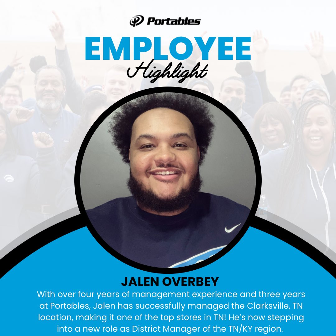 AT&T Portables (@attportables) on Twitter photo Please join us in welcoming Jalen Overbey in his new role as District Manager! <a href="/elthonmunoz/">Elthon Munoz</a>
#employeespotlight #newrole #teamhighlight #lifeatportables Please join us in welcoming Jalen Overbey in his new role as District Manager! <a href="/elthonmunoz/">Elthon Munoz</a>
#employeespotlight #newrole #teamhighlight #lifeatportables