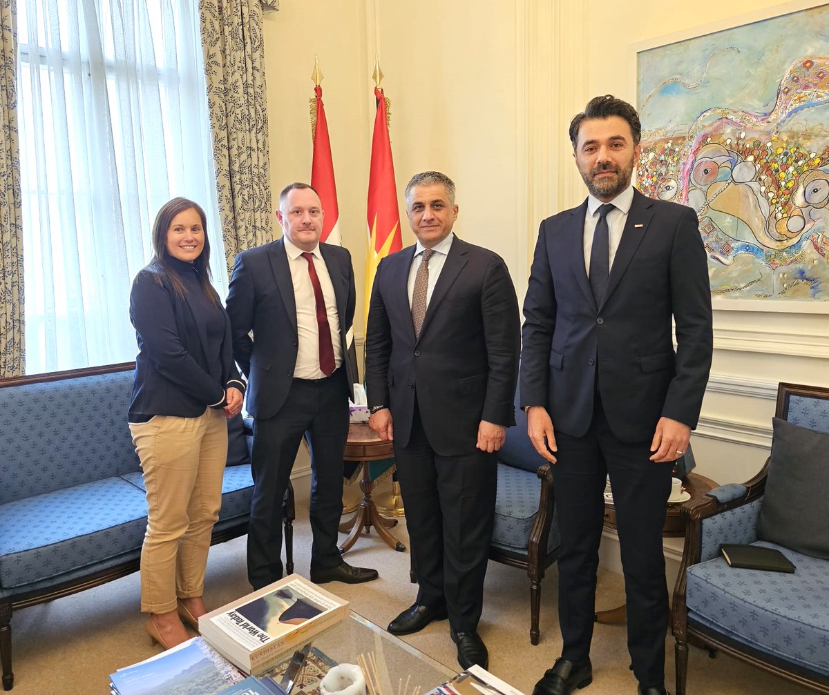 I was pleased to warmly welcome Andy Ball, CEO of Known_Valued_Loved NGO charity, to the @KRG_UK and extend my appreciation for their efforts and work in #KRI in the education field, helping the IDPs in the camps with Restoration Through Education's beliefs.