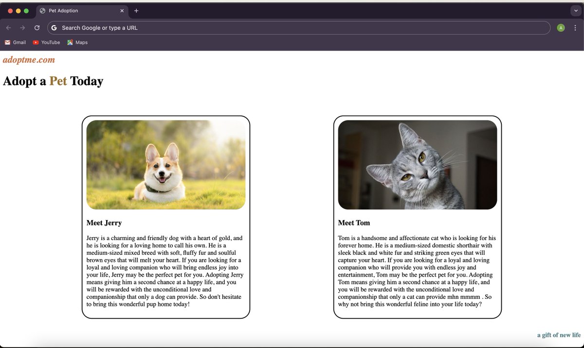 Arpan4600's tweet photo. ๐ Excited to share my 1st web development project on X: Pet Adoption! ๐พ It's a basic project.
Stay tuned, I'm also working on a new project: Simson Game! ๐ฎ #WebDevelopment #HTML #CSS #NewbieCoder #BuildInPublic https://t.co/82fCjnKZxs