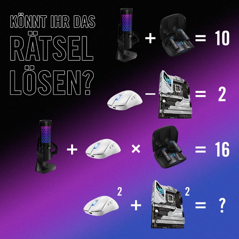 Wir haben mal wieder ein kleines Matherätsel für euch vorbereitet.
Wie lauten eure Lösungen❓ 👇

#Rätsel #GamingGear #Matheaufgabe #Tricky