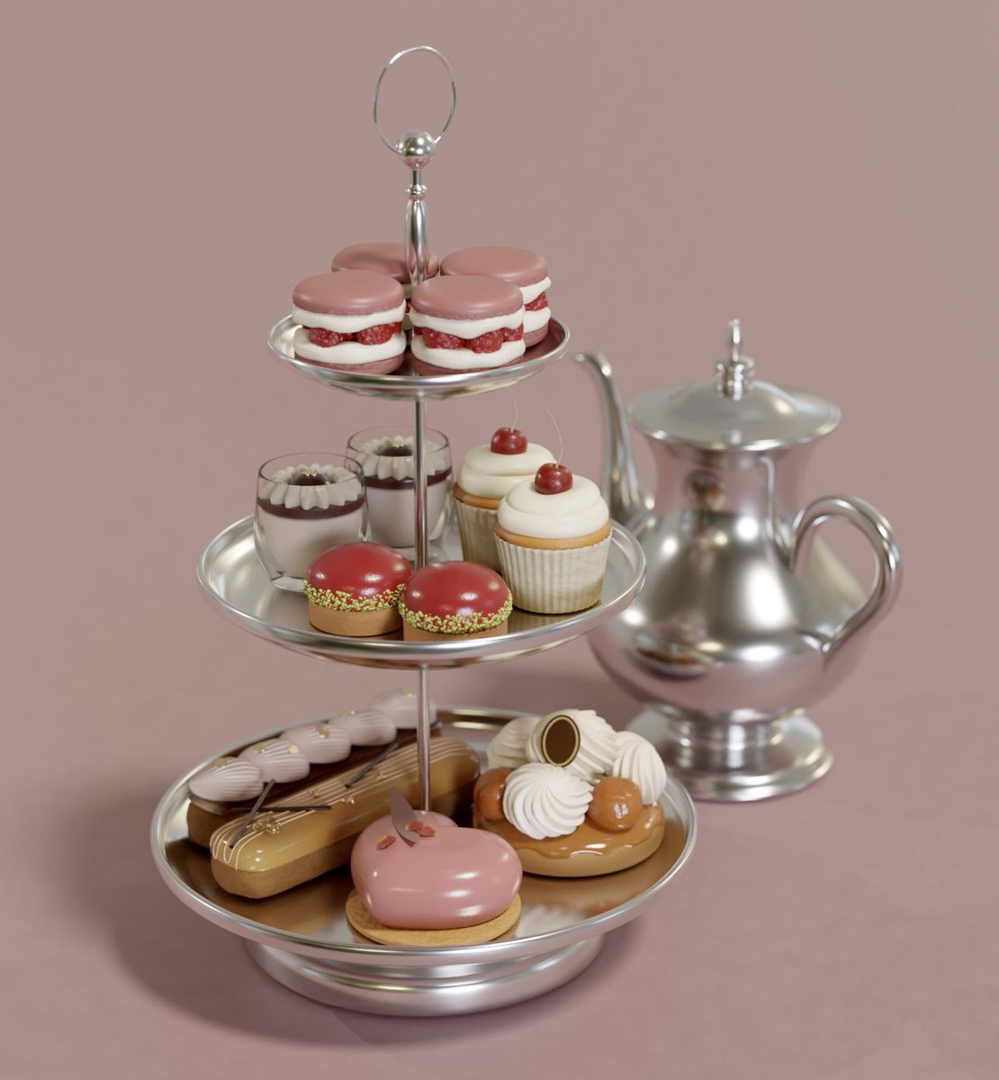 room_rrrr's tweet photo. afternoon tea🍰☕️

#blender #b3d
#blender3d #3DCG https://t.co/laRRoz8iFF