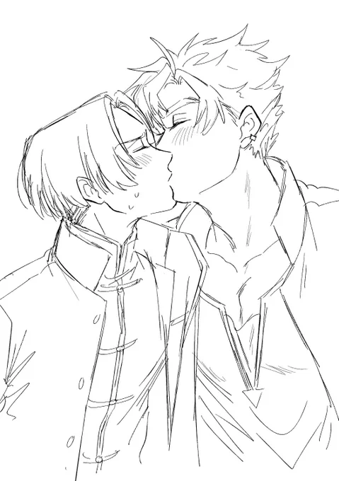 キスしてる絵全然描いてなくてシガレットキスまで含めてしまったよ
※過去絵再掲(女体化有り) 