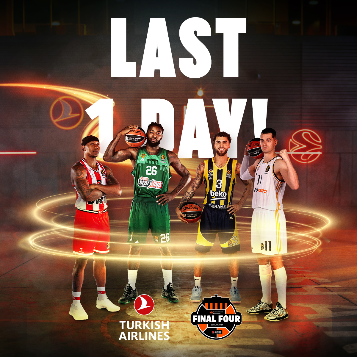 ✈️🏀 The clock is ticking, the excitement is mounting. EuroLeague Final Four is almost here! Let's get ready for intense basketball action. #TurkishAirlines #EuroLeague