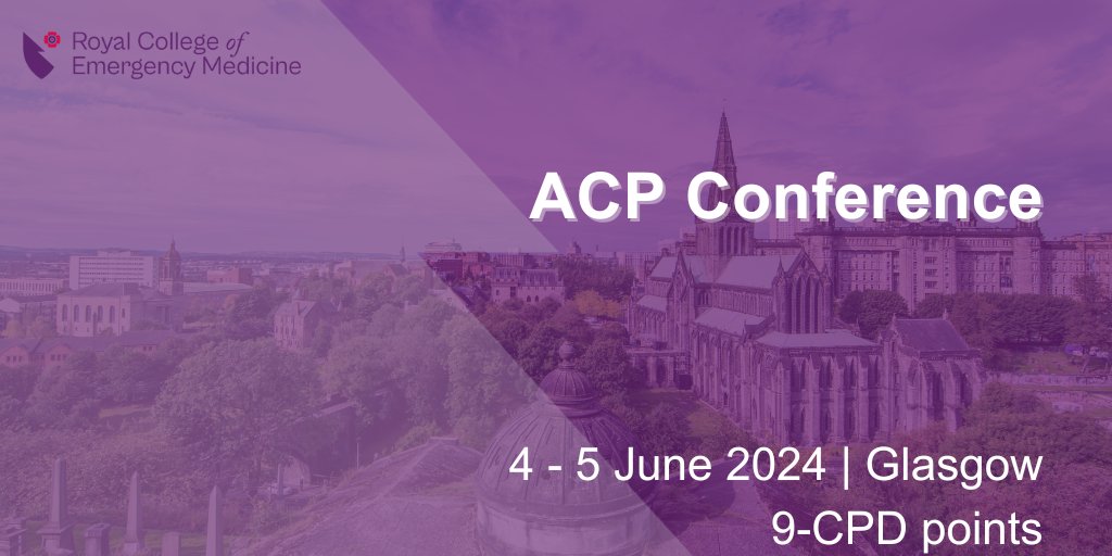 RCEM Events (@rcemevents) on Twitter photo 🚨Join us in Glasgow for a dynamic 2-day conference🚨
Hear from a diverse line-up of speakers on both common and rare conditions in adult and paediatric practice. Perfect for trainee and qualified ACPs in the ED 🏥
Register -bit.ly/3Sgp2ey
<a href="/RCEMACPForum/">RCEM ACP Forum</a> 🚨Join us in Glasgow for a dynamic 2-day conference🚨
Hear from a diverse line-up of speakers on both common and rare conditions in adult and paediatric practice. Perfect for trainee and qualified ACPs in the ED 🏥
Register -bit.ly/3Sgp2ey
<a href="/RCEMACPForum/">RCEM ACP Forum</a>