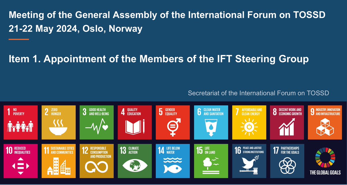 The International Forum on #TOSSD has gone live ! Thanks to <a href="/noradno/">Norad</a> for hosting the first General Assembly and Steering Group meetings, a milestone on the way to more #transparency on financing for #SustainableDevelopment