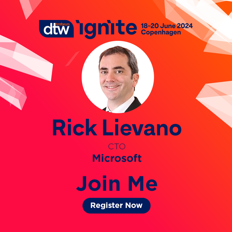 rickliev's tweet photo. Excited to share that #DTW24 Ignite is back this year at the Bella Center in Copenhagen from June 18-20! Join me at 11:30 am on June 18 as I speak about #GenAI and the shift from a Digital Telco Era to an AI-Native Telco. Learn more and register here: https://t.co/diqpN6Tuq2 https://t.co/adm4mYfnmi