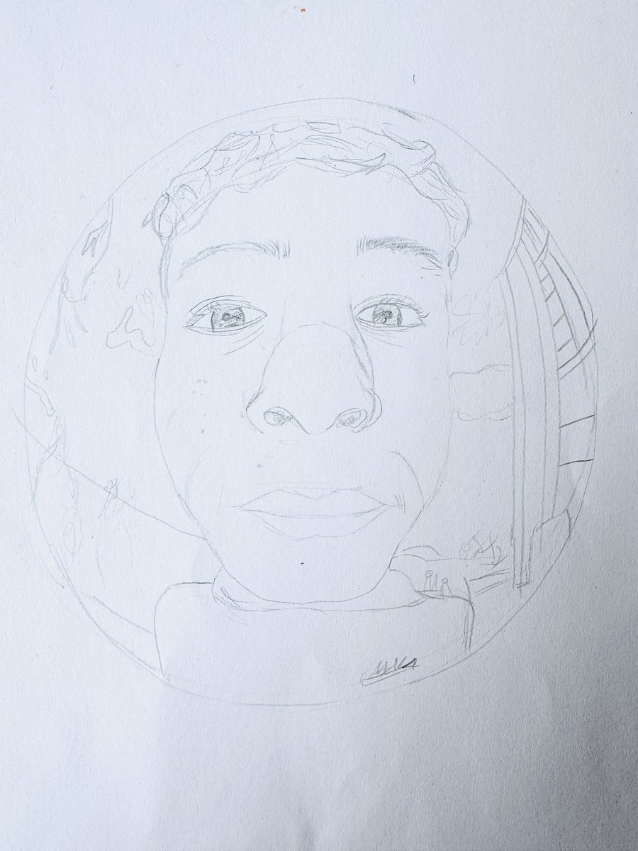 design_ehs's tweet image. Love this quick sketch from S2 Charlee today! Also great start to a portrait from Zara, featuring Ross and Atlanta from their class. 🖼️ ✍️ 🌟