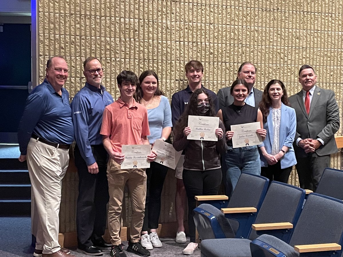 The Murrysville Business and Professional Association recently awarded $500 scholarships to five Franklin Regional seniors. Members of the MBPA Executive Committee visited the Senior High on May 20th to present the scholarship awards to Finian Hutchison, Julia Kravits, Malka