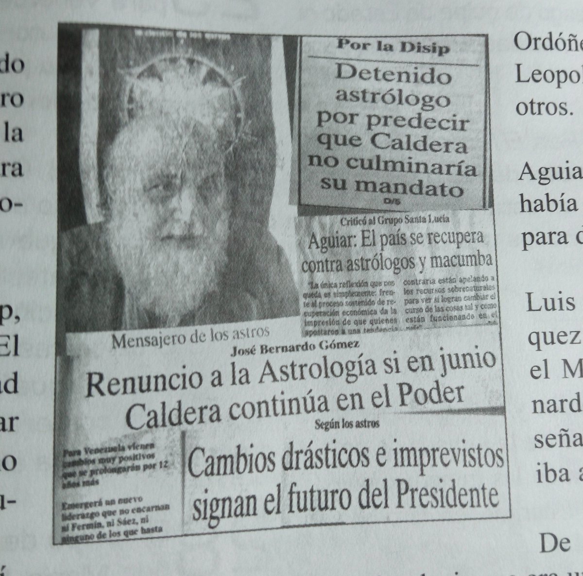 Había 'censores' del gobierno en los periodicos, garantías constitucionales suspendidas, metieron preso a un astrólogo por una prediccion sobre Caldera, por denunciar, no difamar, ibas preso como William Ojeda y otros. Responde eso tu pregunta?