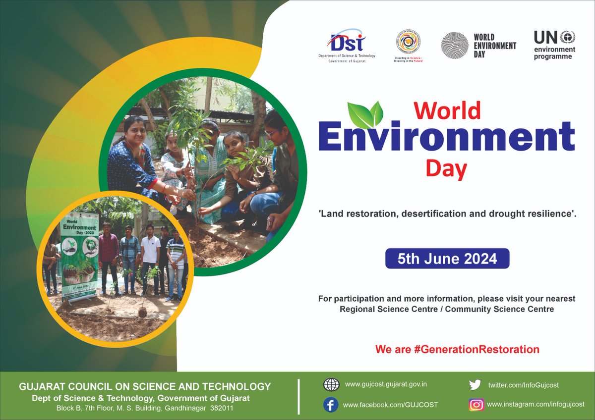 Every #effort, no matter how #small contribution !!! #WorldEnvironmentDay is observed on 5th June every year since 1973 ! This year's 2024 theme focuses on land restoration, desertification and drought resilience under the slogan “Our land. Our future. We are