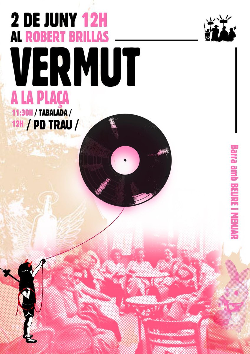 Ens veiem diumenge 2 de juny  a partir de les 12h al Robert Brillas!

Hi haurà:
-Punxa Discs
-Espai infantil amb tallers 
-Dinar 
-Material de diables 

Visca el foc, visca el vi, el vermut ja és aquí! ❤️‍🔥🥁