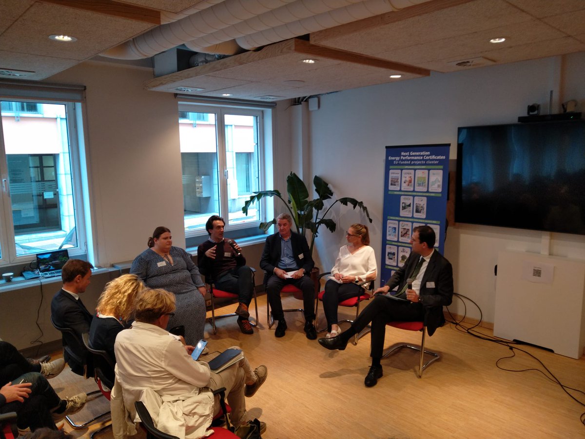 EpcRecast's tweet photo. 23 May 2023 Brussels &amp; livestreamed

Our joint final conference #NextGenEPCs co-organised with @H2020iBRoad2EPC | @PCrosscert | #EUBSuperHub

The day ended with discussions with energy agencies and EPBD stakeholders geared on supporting revised EPBD implementation!

Stay tuned! https://t.co/8q8Vylsmfe