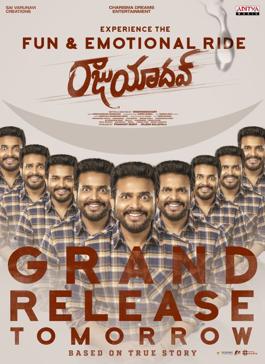 Sai Dharam Tej (@iamsaidharamtej) on Twitter photo Wishing you All the best for #RajuYadav bro <a href="/getupsrinu3/">GETUPSRINU</a> 🤗
I have always loved the way you put in all your heart for the smallest of acts.
May you go a long way.
Wishing
#BunnyVas Anna,
<a href="/iamankitakharat/">AnkitaKharat</a> <a href="/Kittu_Dir/">Krishnamachary</a> <a href="/Rajrules143/">Raj</a> <a href="/rameemusic/">Harshavardhan Rameshwar</a> <a href="/CharismaEntmt/">Charisma Dreams Entertainment</a> #PrashantReddy Wishing you All the best for #RajuYadav bro <a href="/getupsrinu3/">GETUPSRINU</a> 🤗
I have always loved the way you put in all your heart for the smallest of acts.
May you go a long way.
Wishing
#BunnyVas Anna,
<a href="/iamankitakharat/">AnkitaKharat</a> <a href="/Kittu_Dir/">Krishnamachary</a> <a href="/Rajrules143/">Raj</a> <a href="/rameemusic/">Harshavardhan Rameshwar</a> <a href="/CharismaEntmt/">Charisma Dreams Entertainment</a> #PrashantReddy