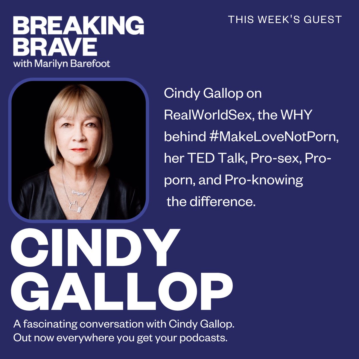 MarilynBarefoot's tweet photo. I have been a huge fan of @cindygallop for years ... so I was thrilled and honoured to have her as my guest on #BreakingBrave.
Please have a listen here and share - https://t.co/AaUJpSocvf
Her mission and message is very important ! ππππ https://t.co/FRDgTY7gH1