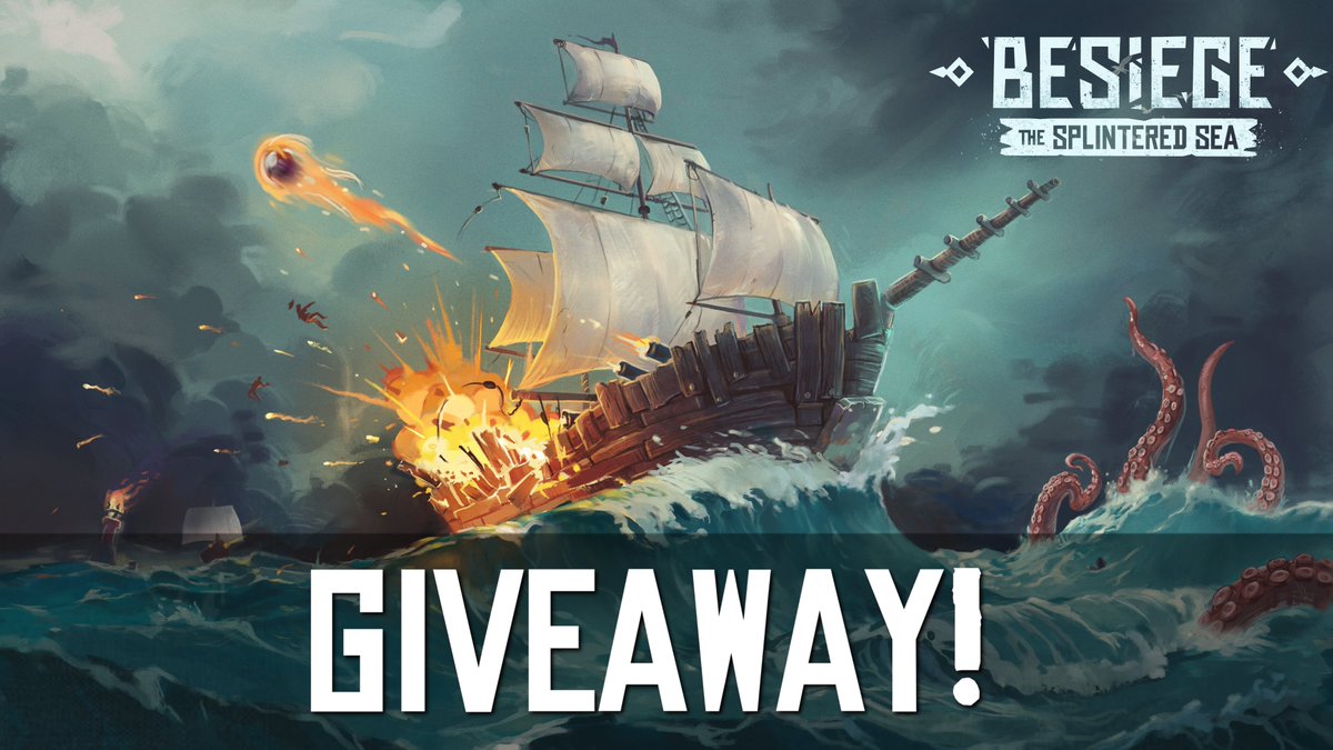 spiderlinggames's tweet photo. In celebration of us launching Besiege's expansion "The Splintered Sea" tomorrow, we're doing a GIVEAWAY ⛵️

🛠️Follow + RT to win a Steam key. 

We'll be picking 3 winners tomorrow! https://t.co/dm6vmjoIsg