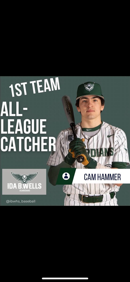 Cam Hammer (@cam_hammer1) on Twitter photo Honored to receive 1st team all league catcher this year. League stats were .333Avg/.435OBP/13RBI/14R and 8 R thrown out . Congrats to my teammates who got first team <a href="/DufortQuin/">Quin Dufort</a> <a href="/CodyRoletto/">Cody Roletto</a> <a href="/Griffinbasebll/">Griffin Scott</a> <a href="/ipkolmer/">Ian Kolmer</a> and thanks to my coaches at <a href="/IBWHSbaseball/">Ida B. Wells Baseball</a> for a great year Honored to receive 1st team all league catcher this year. League stats were .333Avg/.435OBP/13RBI/14R and 8 R thrown out . Congrats to my teammates who got first team <a href="/DufortQuin/">Quin Dufort</a> <a href="/CodyRoletto/">Cody Roletto</a> <a href="/Griffinbasebll/">Griffin Scott</a> <a href="/ipkolmer/">Ian Kolmer</a> and thanks to my coaches at <a href="/IBWHSbaseball/">Ida B. Wells Baseball</a> for a great year