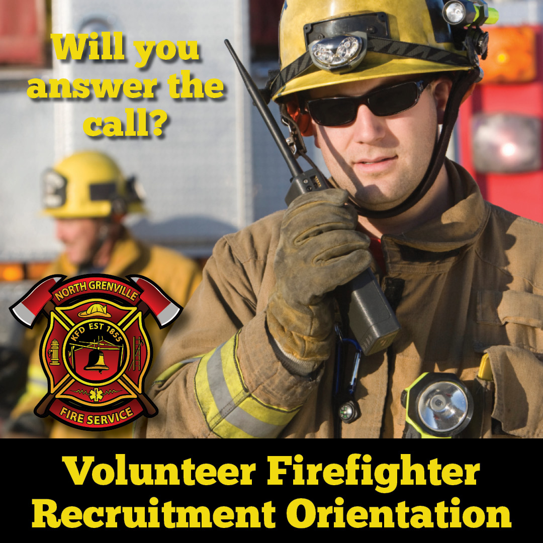 NG_FireService's tweet photo. The North Grenville Fire Department is pleased to announce the launch of its 2024 recruitment campaign for volunteer firefighters with a mandatory Orientation Session:
๐
May 23, 2024
๐ก6:30 pm - 8:30 pm
๐259 County Road 44, Kemptville
#NGFireService #VolunteerNorthGrenville https://t.co/lL0LPFeXun