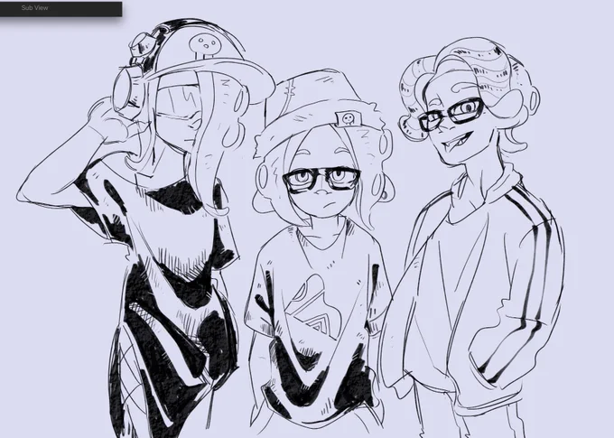 i made a connection these splatband octolings have glasses (consider acht has like razor glasses idk what you call them) #splatoon 