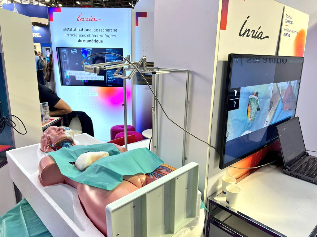 #InriaVivaTech 💥 Améliorer l'assistance digitale en chirurgie ouverte grâce à un logiciel de navigation peropératoire : découvrez la startup <a href="/twinical/">Twinical</a> !
<a href="/APHP/">Assistance Publique – Hôpitaux de Paris (AP-HP)</a> <a href="/Inria/">Inria</a> #startup #studio #BOPA <a href="/UnivParisSaclay/">Université Paris-Saclay</a> <a href="/CHBPaulBrousse/">Centre Hépato-Biliaire, Hôpital Paul Brousse</a> @mimesis_team
Retrouvez-les sur le stand <a href="/Inria/">Inria</a> 👇