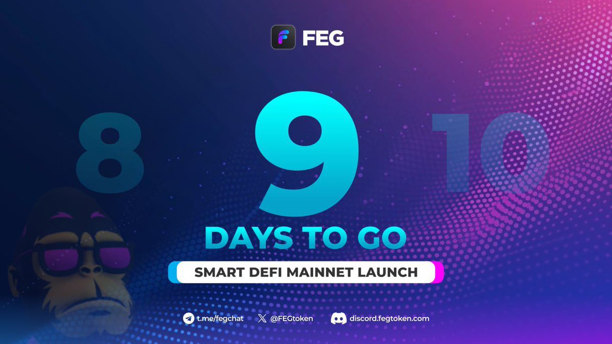 #9DAYS2GO 👀

It’s getting so close I can literally smell the gasoline ⛽️ in the rocket engines <a href="/rovercrc/">Crypto Rover</a> 🚀

Launch in minutes on $Eth $Base &amp; $BnB on the new and best Launchpad in the entire DeFi space 🚀

💪🏽❤️🦍

#FEGtoken #SmartDeFi