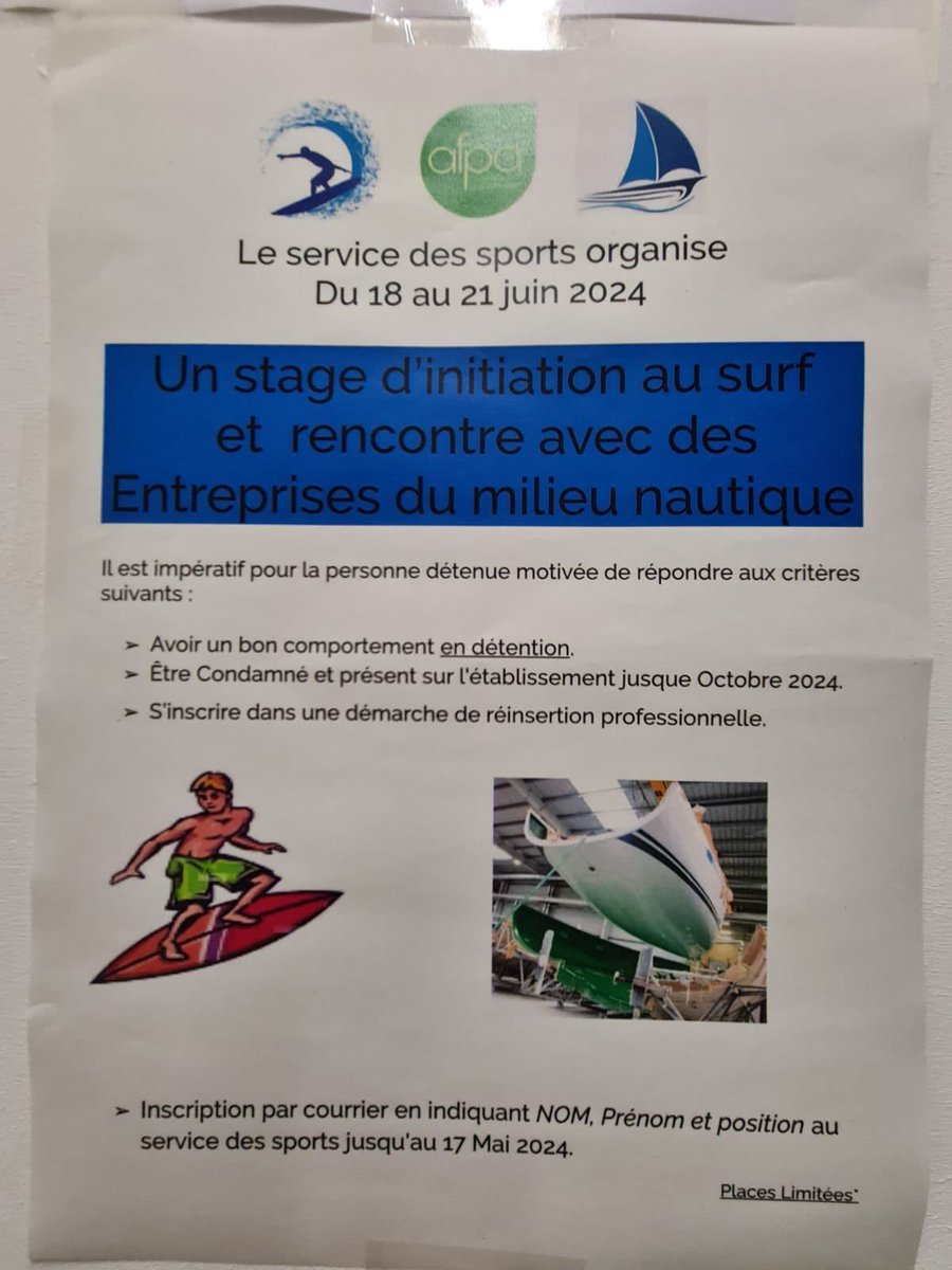 DamienRieu's tweet photo. Un surveillant pénitentiaire vient de m’envoyer ça… il est dégoûté, les détenus vont faire du surf. https://t.co/YKSCqA1RpK
