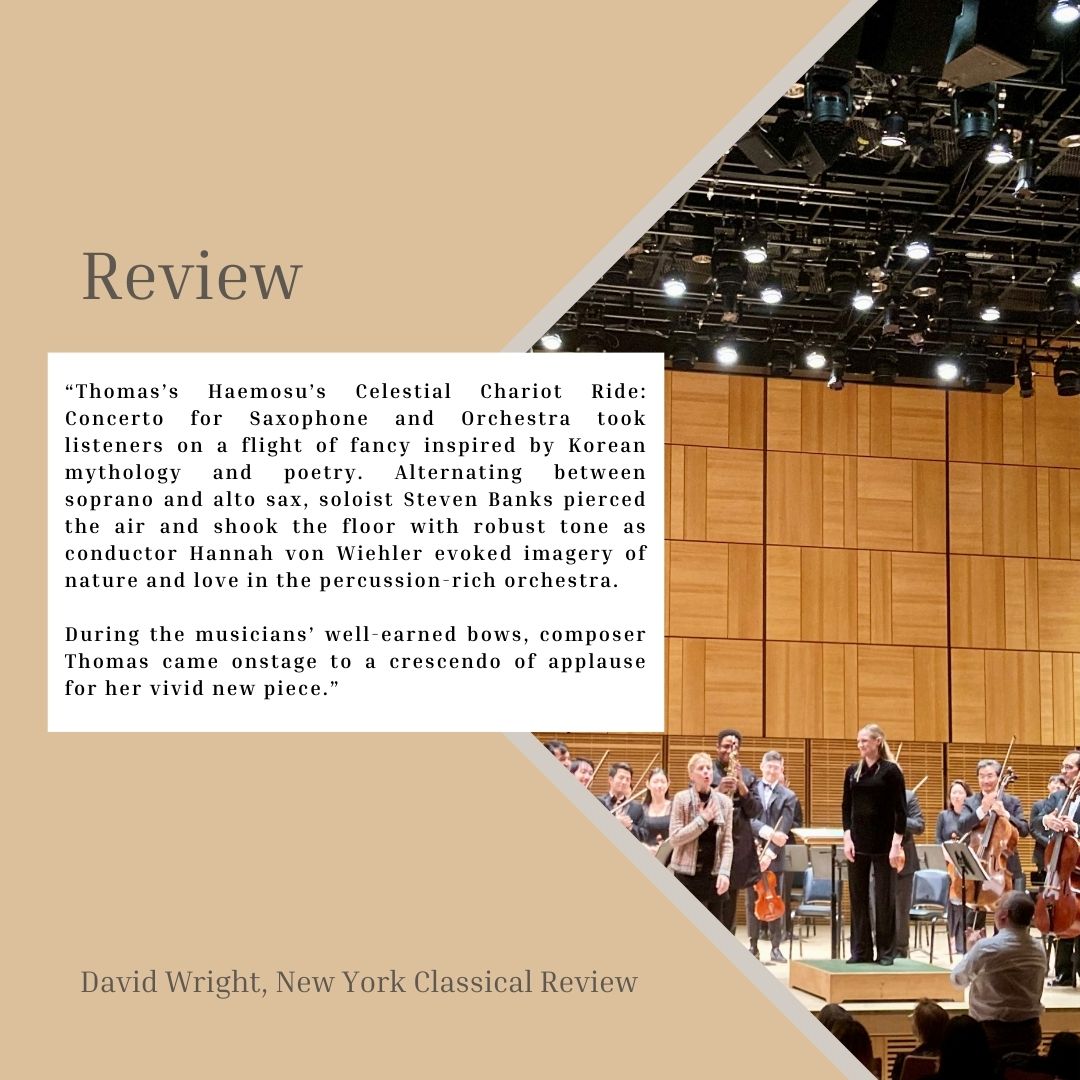 To my friends who premiered Haemosu’s Celestial Chariot Ride, I send most profound, deep gratitude... (Full caption in first photo!) Click the link below for the full review; newyorkclassicalreview.com/2024/05/thomas…