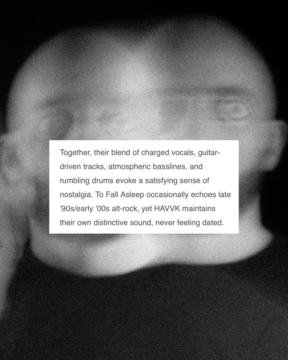 HAVVKmusic's tweet photo. “While it may not cure sleep deprivation, To Fall Asleep has no skippable tracks and is exceptional from start to finish, a true gift of an album.” • 🫦 • 

Thank you @ASBOMagazine for the kind words. Check out the full editorial in our below! 💖  https://t.co/7lsWX1li2M https://t.co/A9kbcyJbRA
