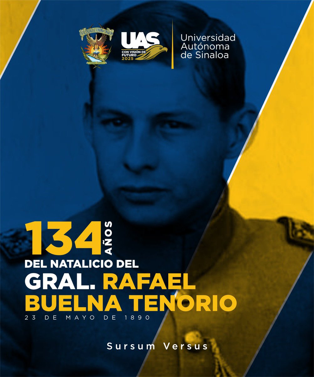 uasoficialmx's tweet photo. Hoy conmemoramos 134 años del natalicio del General Rafael Buelna Tenorio, conocido como "El Granito de Oro".
Fue un héroe de la Revolución Mexicana originario de Mocorito, Sinaloa.
#OrgulloUAS #SomosGrandesSomosUAS 🦅 https://t.co/GKzWGi71kh