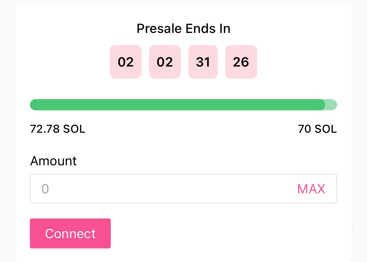 The soft cap was bought, we are planning on the road map, 2 more days of sales and listing on DEX

🐶 $DDOG Fair Launch on Pinksale Buy 👇

RAYDIUM ✔️Swap SOON
CoinMarketCap Ⓜ️SOON 🔜FOMO
CoinGecko 🟢SOON 🔜FOMO 
Presale START 🐶🚀
pinksale.finance/solana/launchp…
#memcoin #solmem #gem