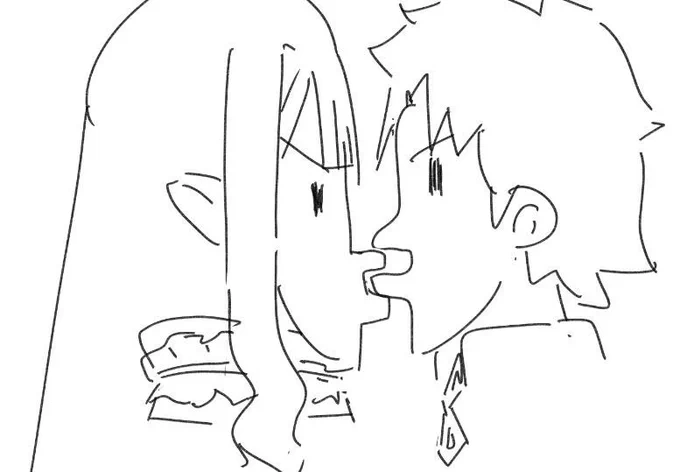 キスの日描けなかったし今までに描いたキスしてる絵これしかありませんでした……… 