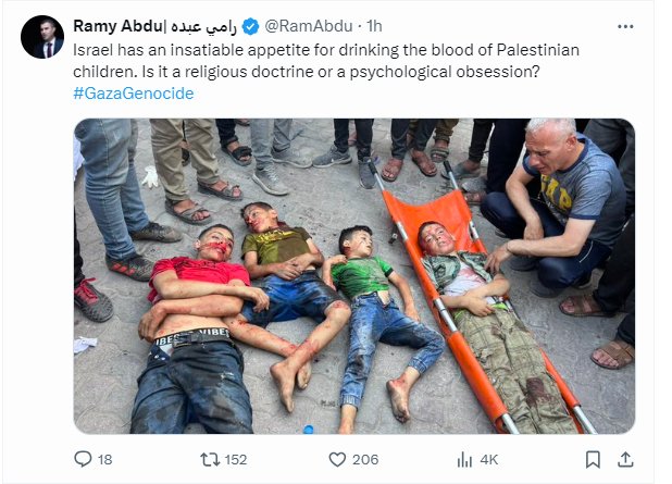 The head of the Geneva-based Hamas front group @EuroMedHR deleted his 'Jews drink blood' post, but the internet is forever