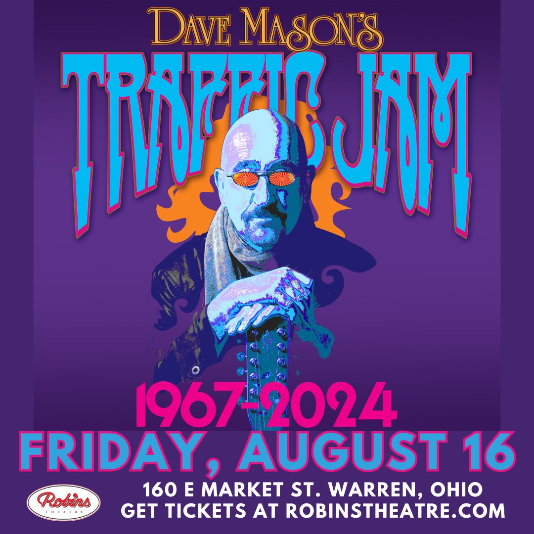 The Robins Theatre (@robinstheatre) on Twitter photo JUST ANNOUNCED! 💥💥💥
DAVE MASON’S Traffic Jam Tour is coming Friday August 16, 2024 at 8pm
Traffic Jam is bound to leave you much more fulfilled, delighted & buoyant— & that much closer to the brilliance of the music of <a href="/davemasonband/">Dave Mason</a>
Tickets on sale Friday May 24 at 10am JUST ANNOUNCED! 💥💥💥
DAVE MASON’S Traffic Jam Tour is coming Friday August 16, 2024 at 8pm
Traffic Jam is bound to leave you much more fulfilled, delighted & buoyant— & that much closer to the brilliance of the music of <a href="/davemasonband/">Dave Mason</a>
Tickets on sale Friday May 24 at 10am
