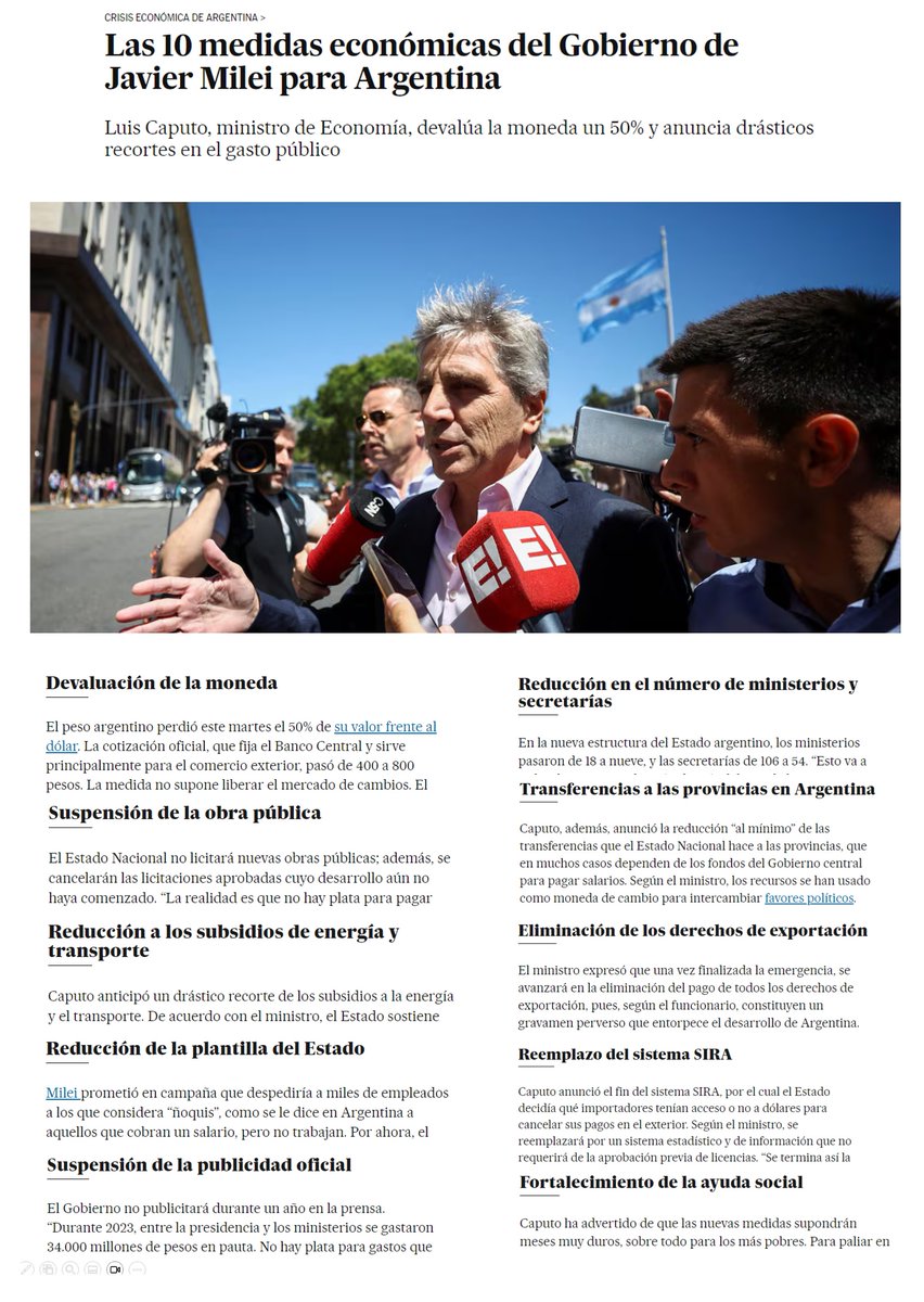 OBRodr's tweet image. Cuando la #macroeconomía se se gestiona mal, aumenta la magnitud de los desequilibrios. 

Es más desafiante el ajuste (sacrificio) que se debe hacer. 

Tarde o temprano, tocará un ajuste como el de la Argentina bajo #Milei.

elpais.com/argentina/2023…