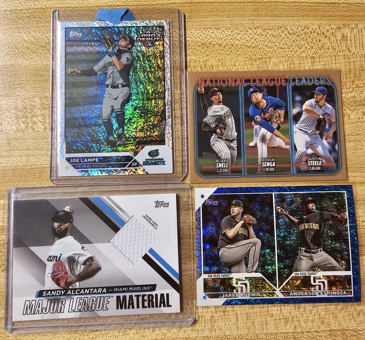 GIVEAWAY! I will be giving away these 4 cards on Monday 5/27 at 8PM CT! Lampe Pro Debut /175 NL Leaders /2024 Koenig/Espinosa /999 Alcantara Relic! Rules Below! -Follow -Repost -Like #TBBCrew @CodiDaReposter @C4RDL0TK1NG @SatressosCards Good Luck!