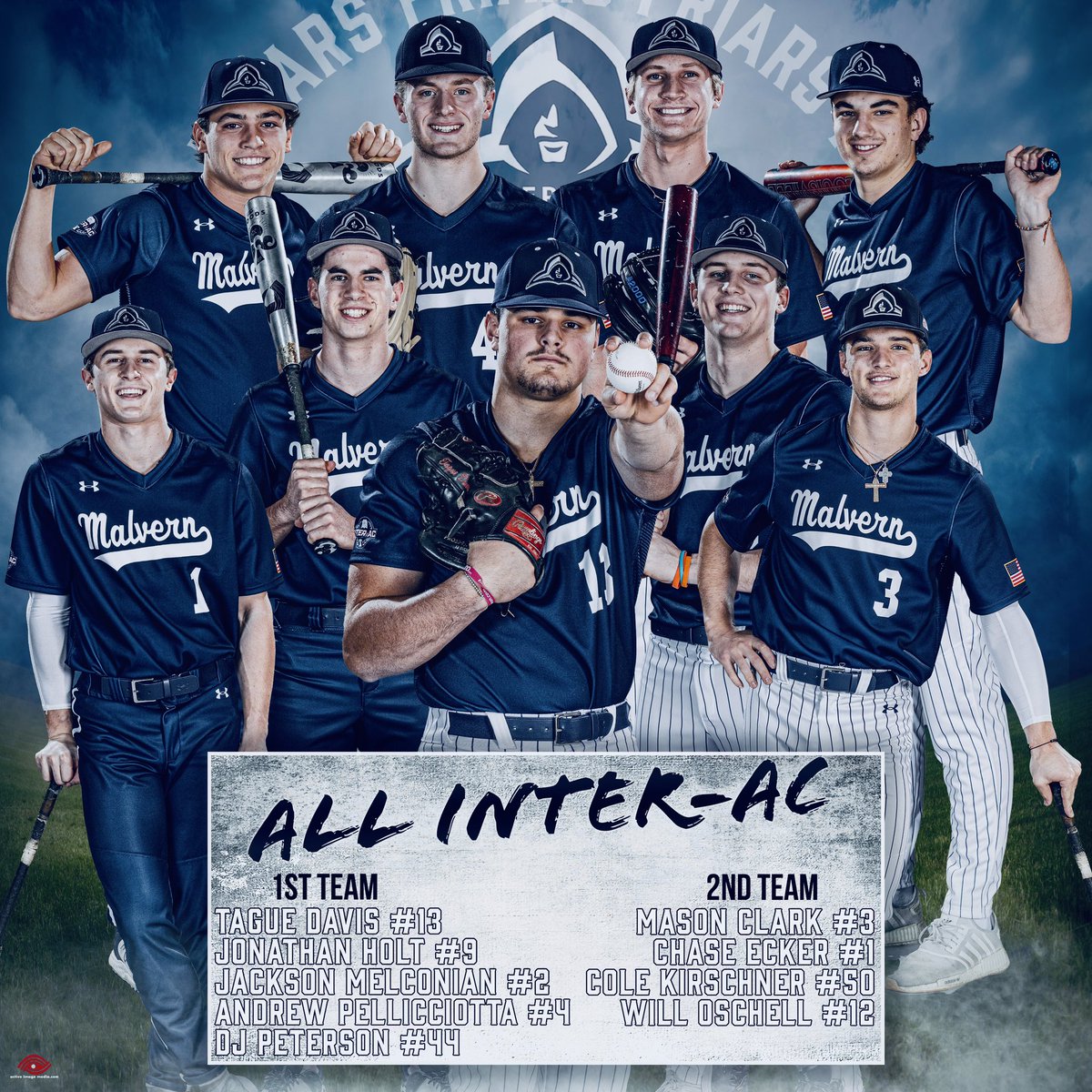 MPFriarBaseball's tweet photo. Congratulations to our 9 representatives on the All League Team! And congratulations to League MVP Tague Davis! https://t.co/gpvxueoMLQ