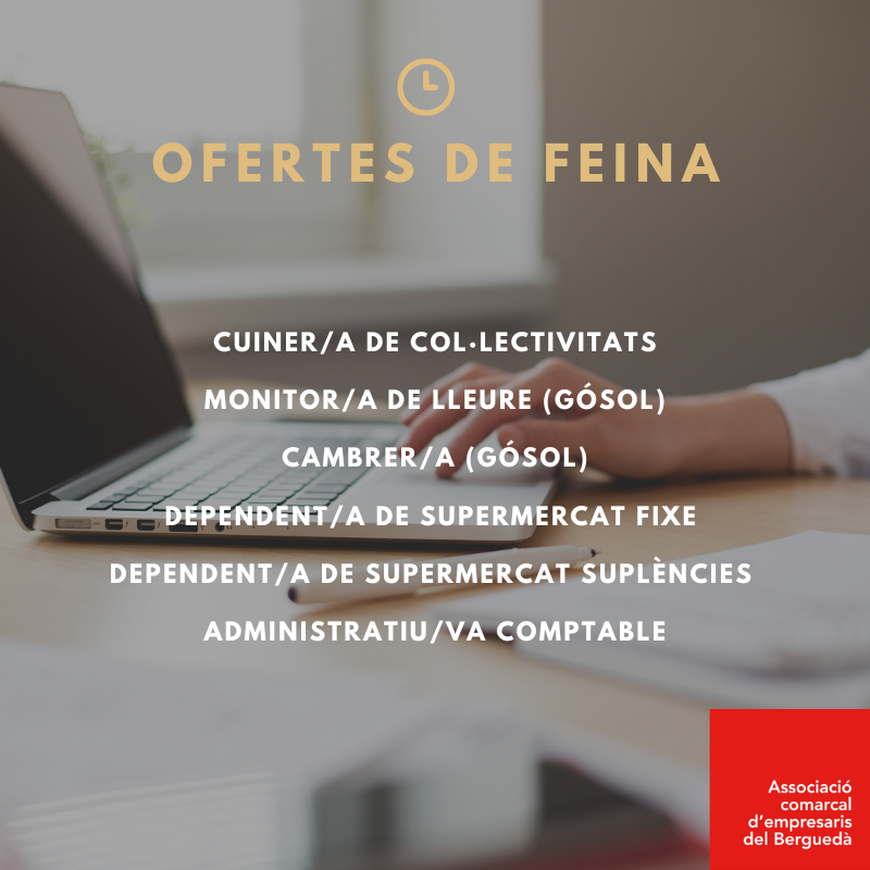 👋 Acabem la setmana amb el recull d'ofertes de treball de la borsa de l'#ACEB.

📝 Consulta'n els detalls a bit.ly/3rvShMM

#acebfeina #borsatreball #ocupacio 

@adbergueda @ccbergueda @repoblem @Ocupa_tBerga @ocupaciocat #Berguedà