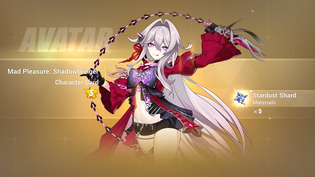 I had to pull offline but I got her! I now have her and her weapon as well as all her best Stigmata! We’re ballin. #HonkaiImpact3rd