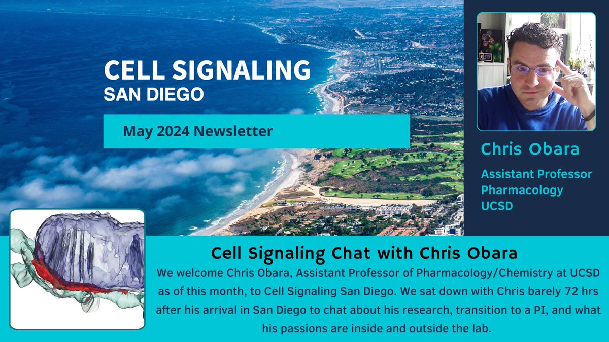 Cell Signaling San Diego (@cellsignalingsd) on Twitter photo We welcome Chris Obara, Assistant Professor <a href="/UCSDPharm/">Department of Pharmacology, UCSD</a> and <a href="/UCSDChemBiochem/">UCSD Chem Biochem</a> to UCSD and the Cell Signaling San Diego community. Read about his interests in and out of the lab in our May Newsletter, just out today:
Newsletter 👉bit.ly/4bvVEZV We welcome Chris Obara, Assistant Professor <a href="/UCSDPharm/">Department of Pharmacology, UCSD</a> and <a href="/UCSDChemBiochem/">UCSD Chem Biochem</a> to UCSD and the Cell Signaling San Diego community. Read about his interests in and out of the lab in our May Newsletter, just out today:
Newsletter 👉bit.ly/4bvVEZV