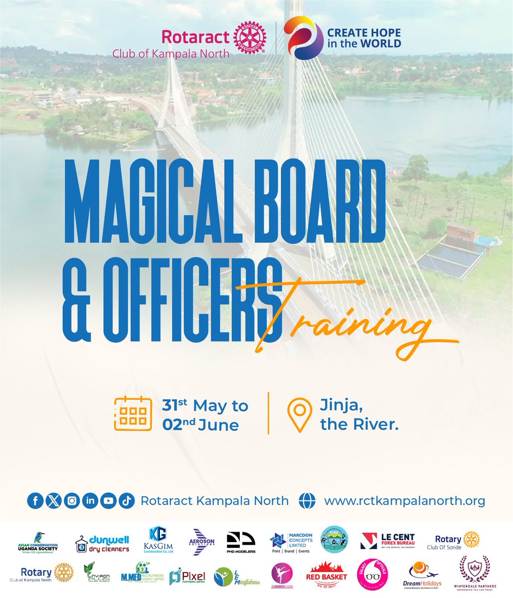Getting  ready for leadership excellence! 

Our Magical Board and Officers will undergo training from 31st to 2nd June, gearing up for a remarkable New Rotary Year. 
#KANOsBoardAndOfficersTraining